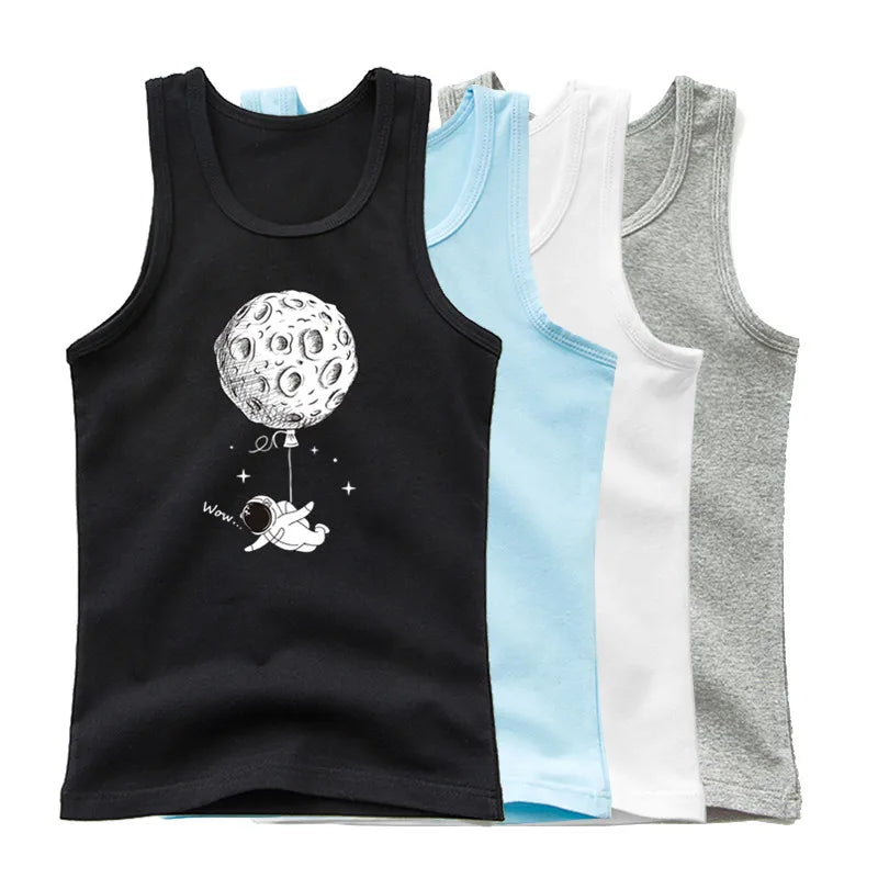 Funny Astronaut Graphic Print Tees O-Neck