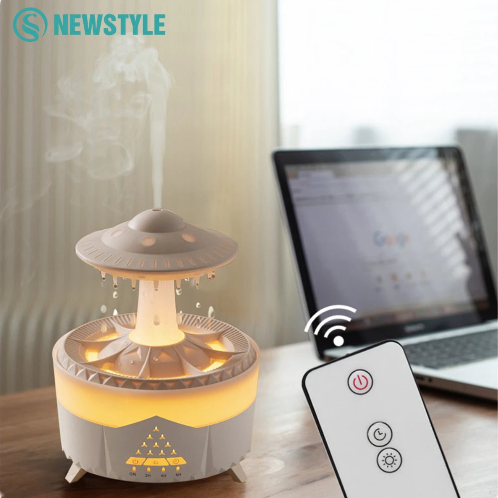 UFO Rotating Raindrop Aromatherapy Essential Oils Air Diffuser