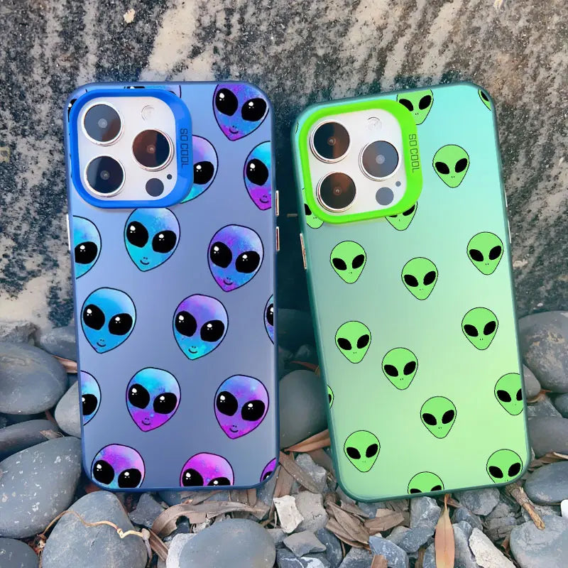 Funny Cartoon Alien Laser Phone Case for iPhones