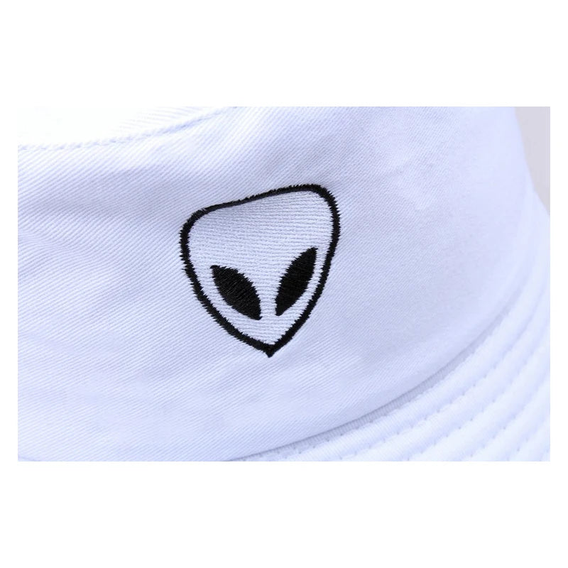 Unisex Embroidered Alien Bucket Hat Foldable