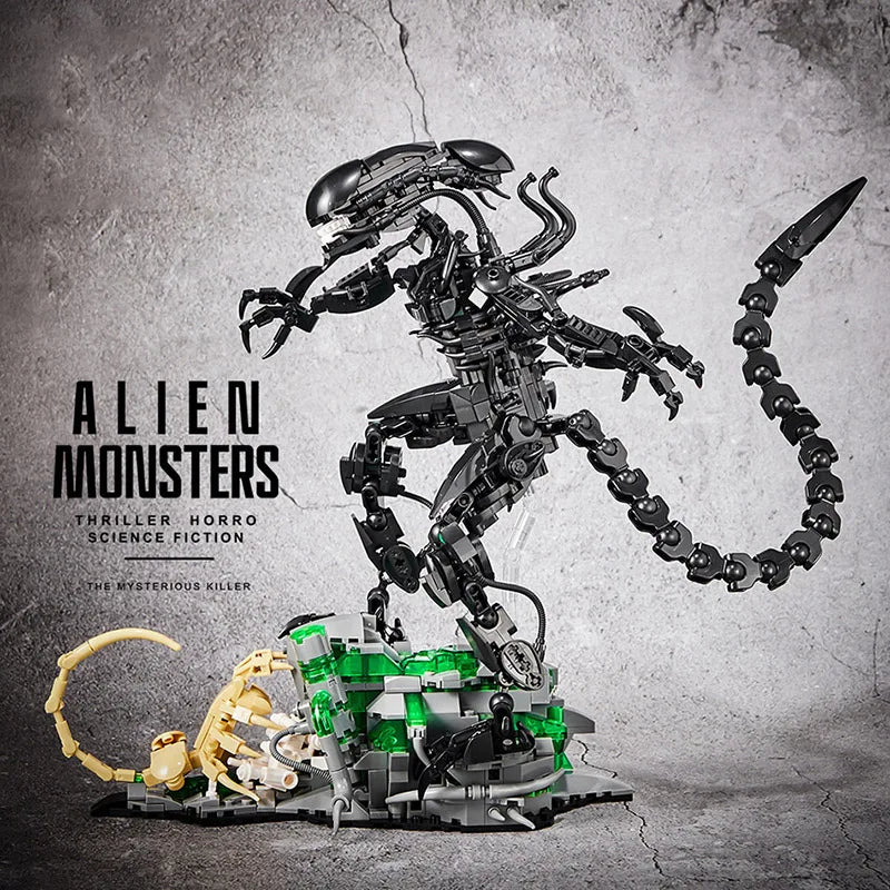 Alien Monster Building Blocks Bricks Set DIY Alien Figures Assembly Model Kit