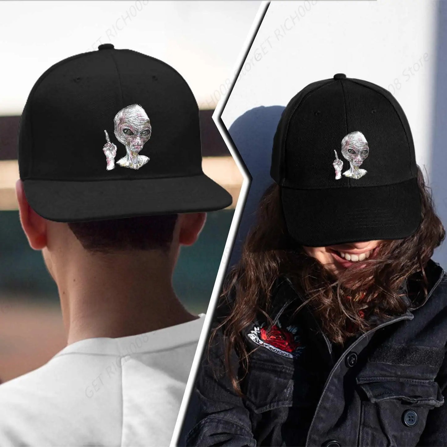 Alien Face Baseball Cap Adjustable Dad Hat
