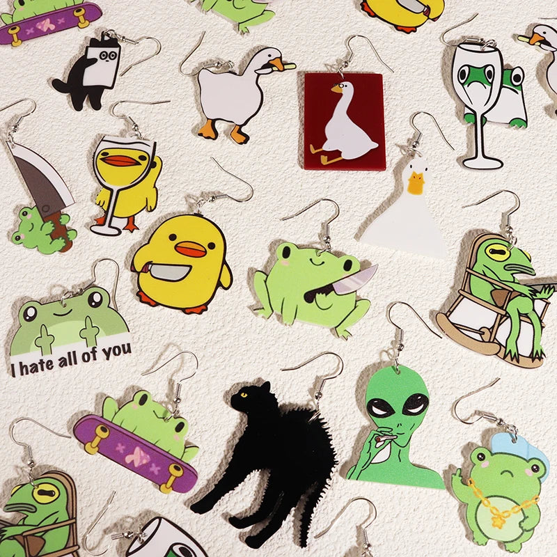 Alien Earrings For Women Girls Hip Hop Cute