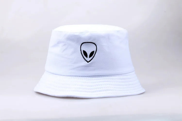 Unisex Embroidered Alien Bucket Hat Foldable