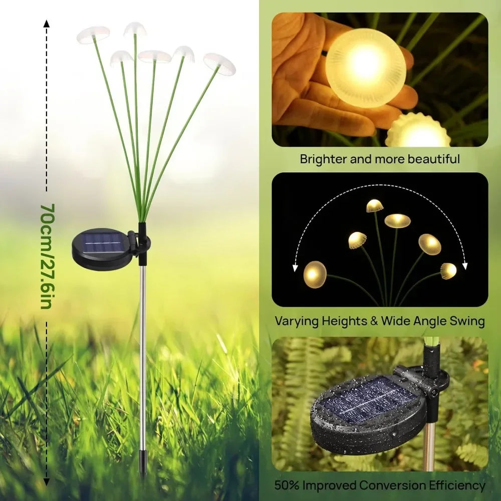 Solar Mushroom Garden Lights Dual Modes