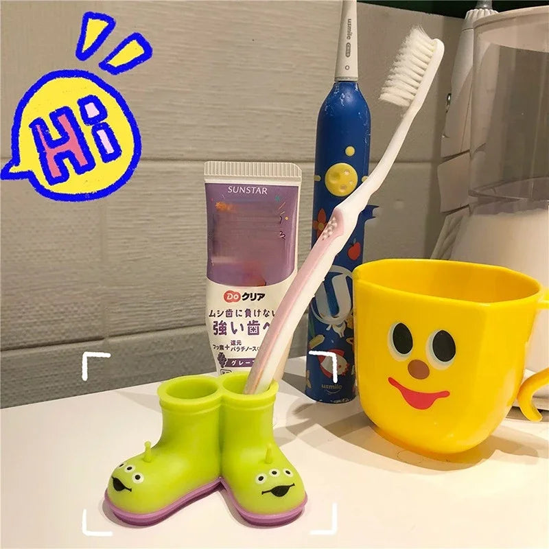 Disney Alien Toothbrush Holder Anime Creative Multifunctional Pen Holder Cartoon Desktop Decoration Bathroom Accessories Gift