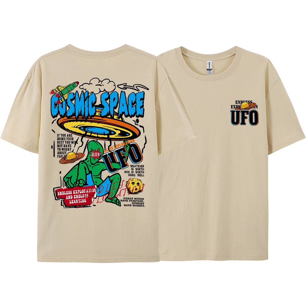 Cosmic Space Ufo Aliens Funny Graphic Printed Men