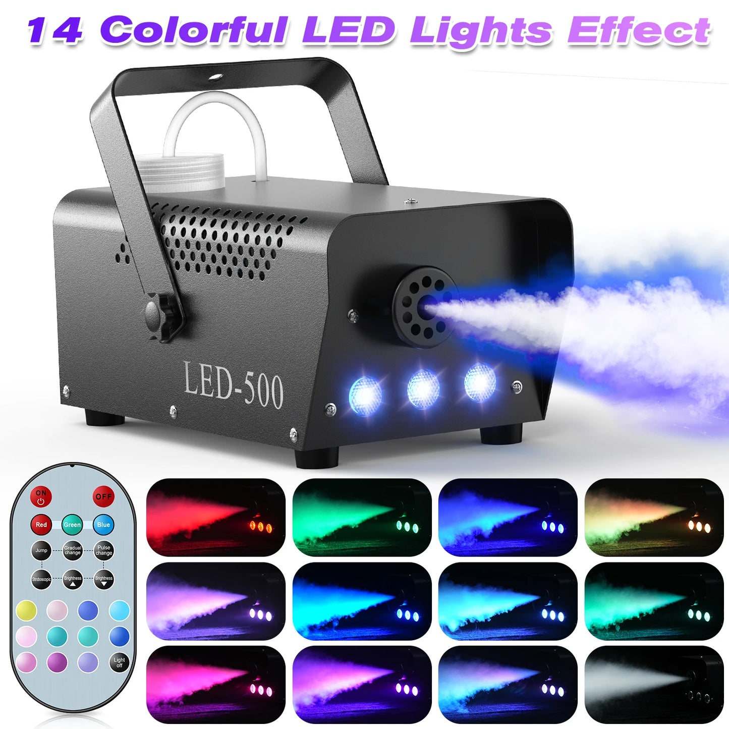 500W Smoke Machine RGB 3 LED Mixed Color