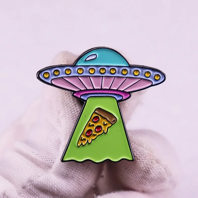 Creative Alien UFO Enamel Brooch Cartoon Pin