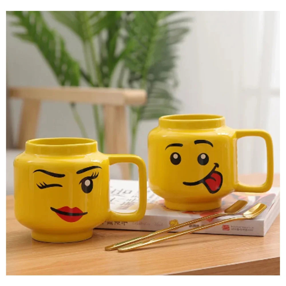 Cartoon Ceramic Mug Cup 250ML with Cute Impish Expression