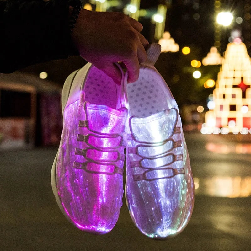 New Led Fiber Optic Shoes for girls boys men women