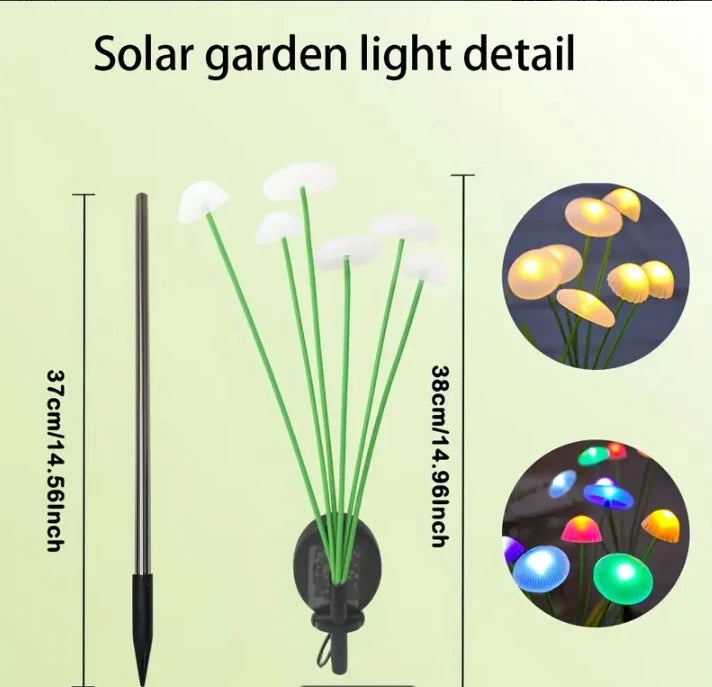 Solar Mushroom Garden Lights Dual Modes
