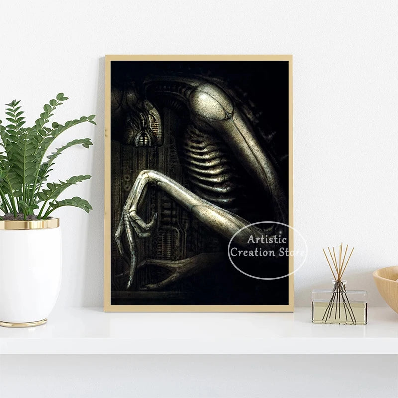 Hr Giger Li Ii Abstract Alien Retro Thriller Poster Wall