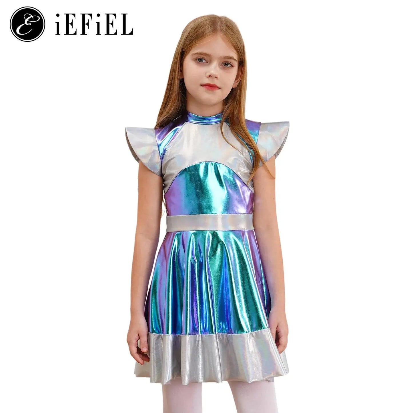 Girls Shiny Alien Outer space Halloween Cosplay