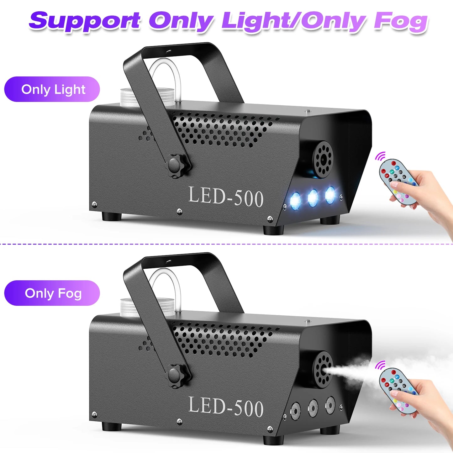 500W Smoke Machine RGB 3 LED Mixed Color