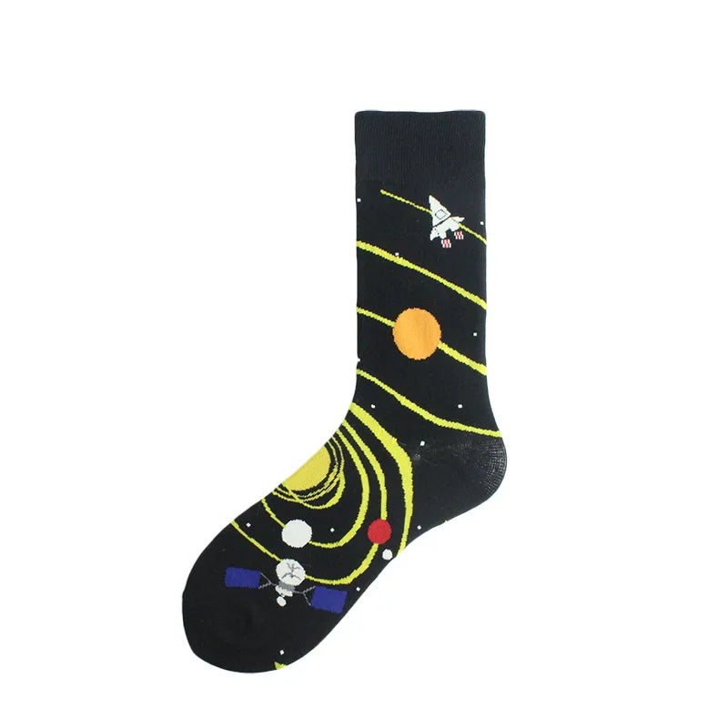 Painting Style Astronaut Men's Socks
