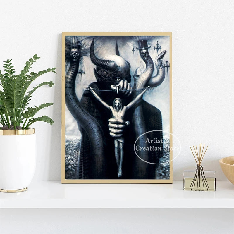 Hr Giger Li Ii Abstract Alien Retro Thriller Poster Wall