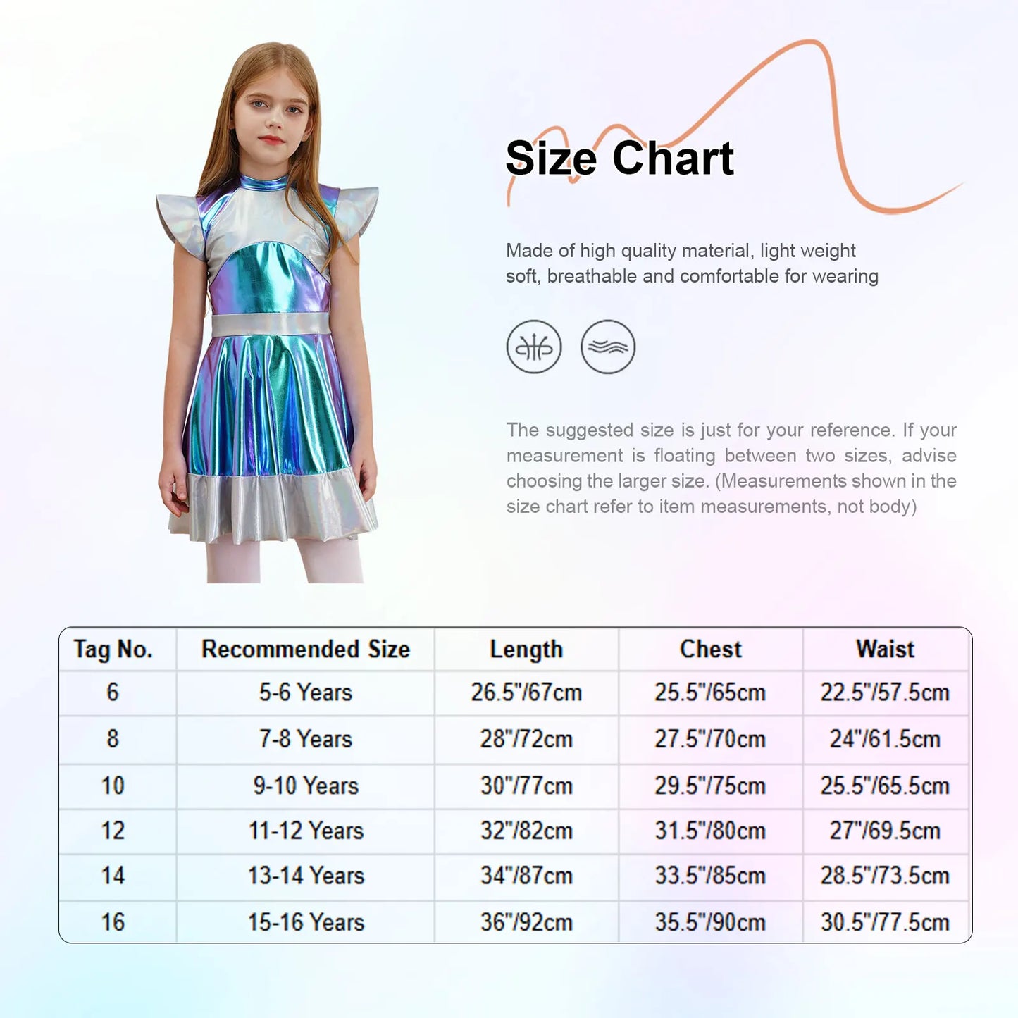 Girls Shiny Alien Outer space Halloween Cosplay