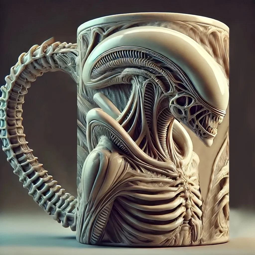(On Sale)1PC Xenomorph Mug 3D Alien Coffee Cup for Home And Office
