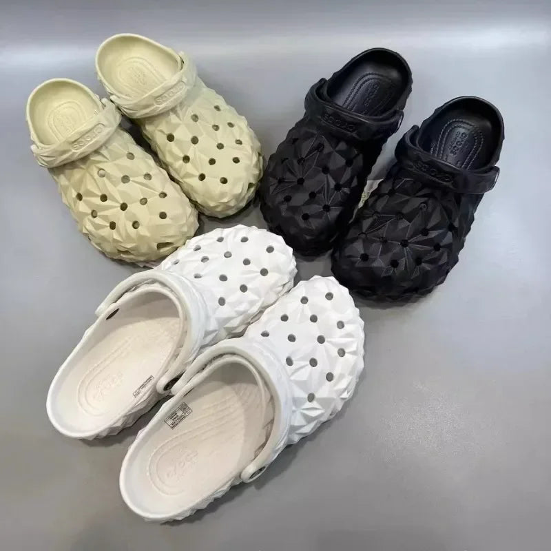 Fractal Durian couple hole crocs for women