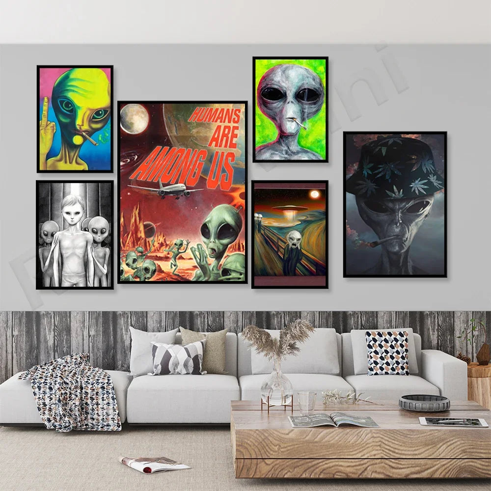 UFO Poster/UFO Alien Poster/Alien Scream Poster
