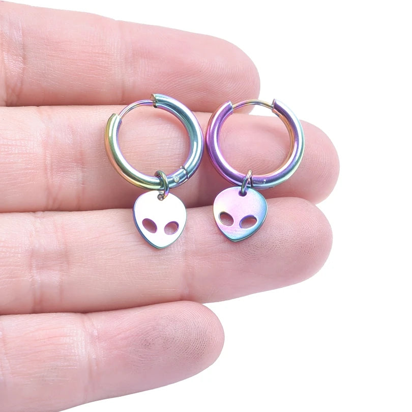 New Alien Earrings For Women Men Rainbow Color