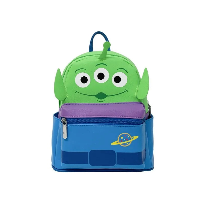 New Cartoon Print Blue Stitch Green Alien Backpack