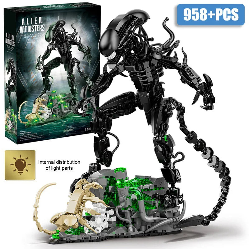 Alien Monster Building Blocks Bricks Set DIY Alien Figures Assembly Model Kit