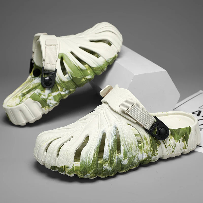 Alien Slides For Men Palm Tree Leaf Slippers