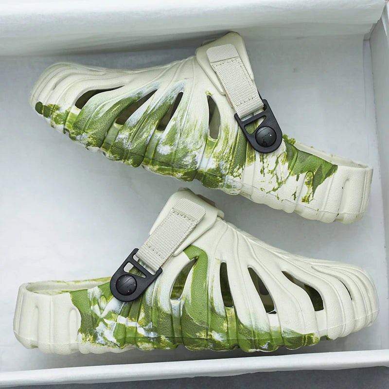 Alien Slides For Men Palm Tree Leaf Slippers