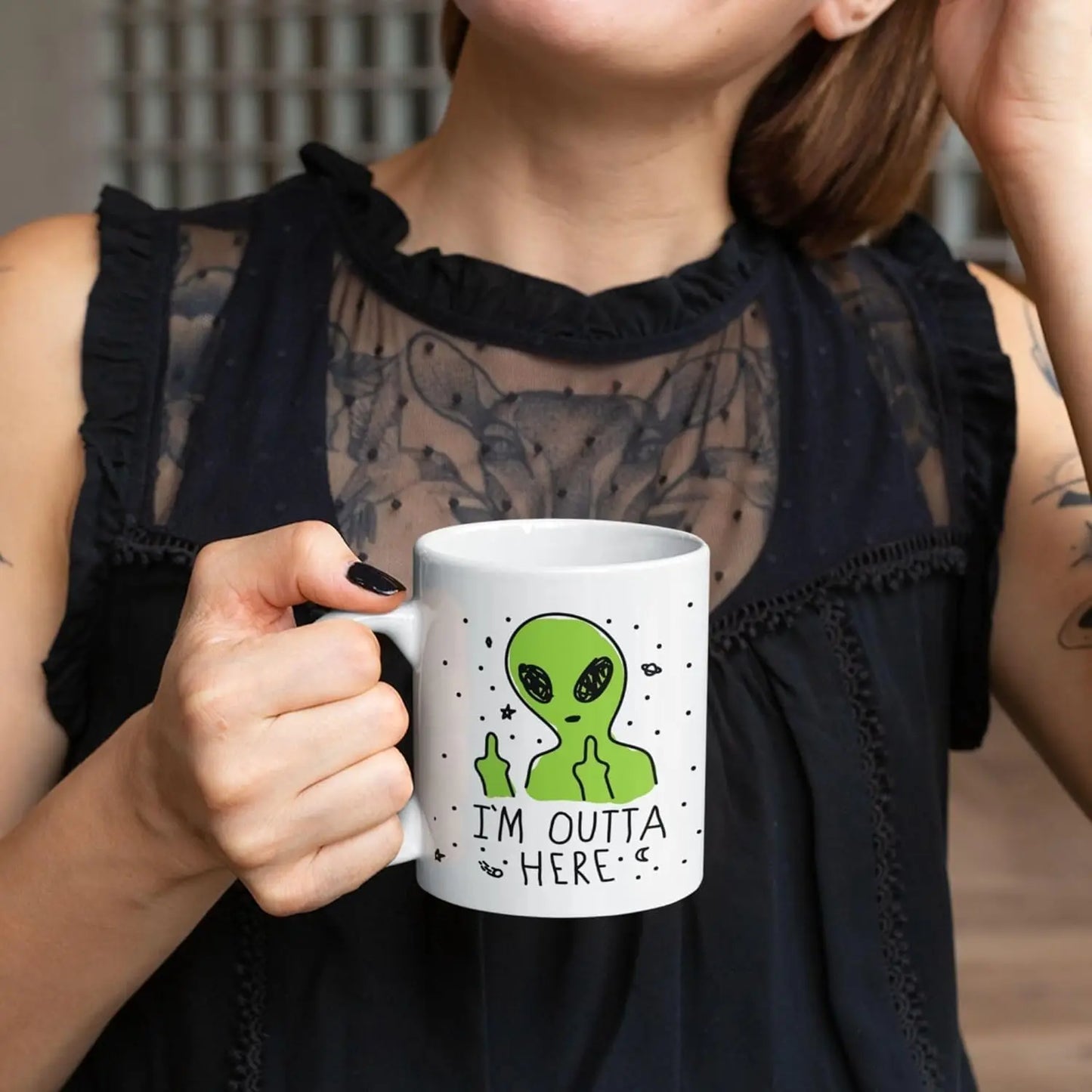 Alien Coffee Mug Funny Coffee Mugs Adult Humor