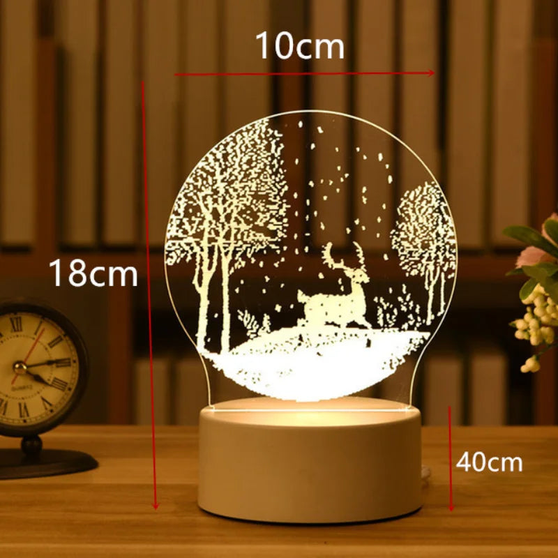 3D Lamp Acrylic USB LED Night Lights Neon Sign