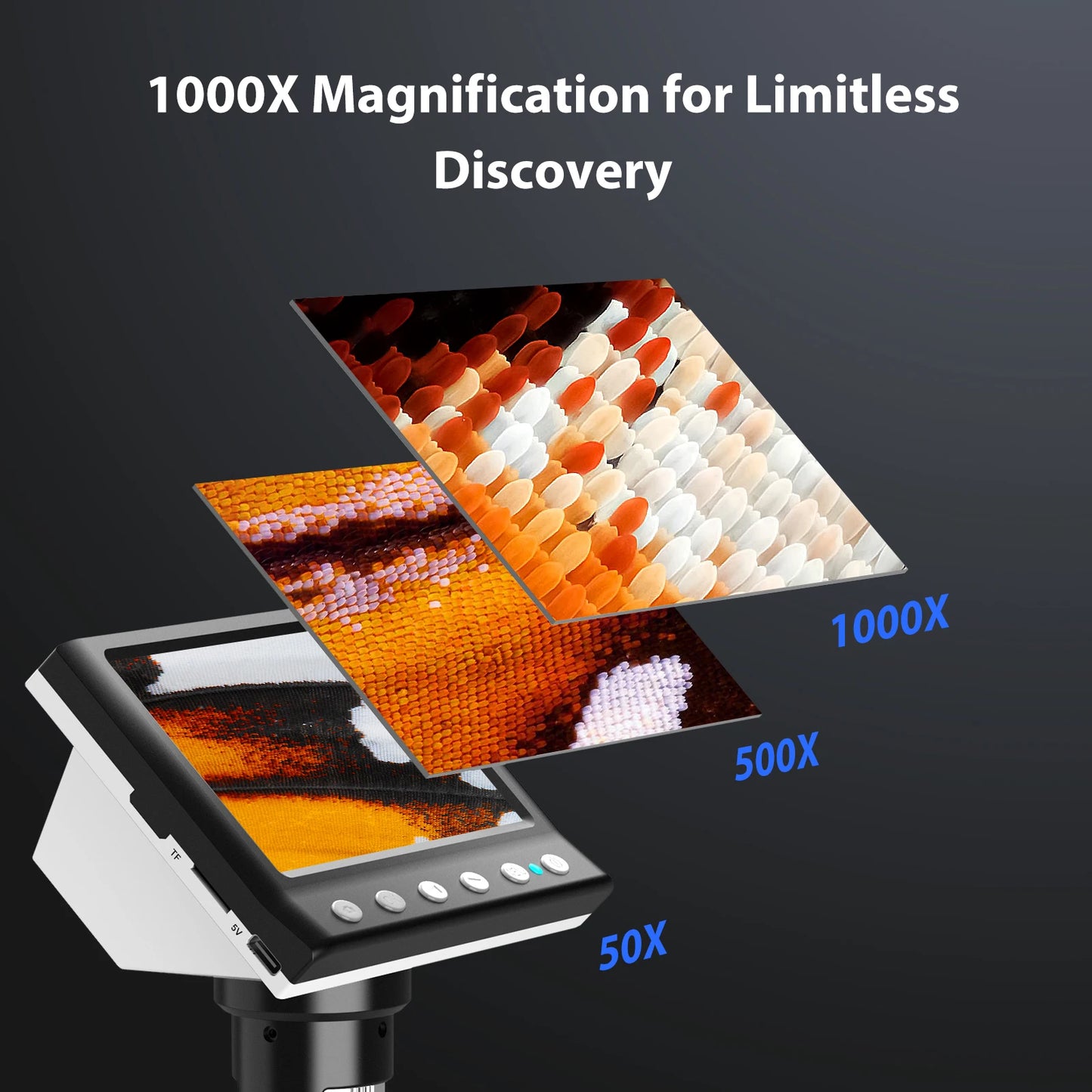 Digital Microscope 1000X Coin Microscope 1080P