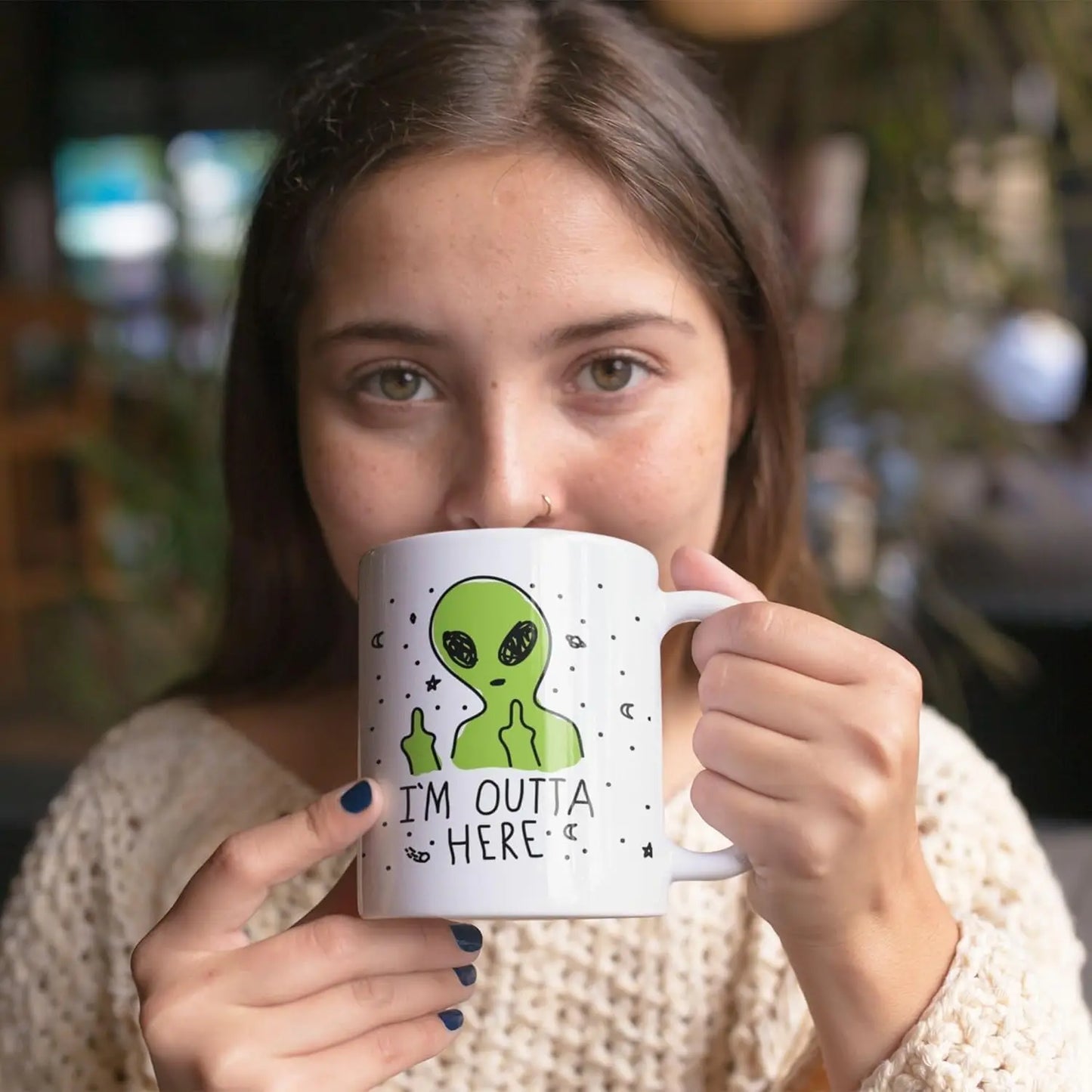 Alien Coffee Mug Funny Coffee Mugs Adult Humor