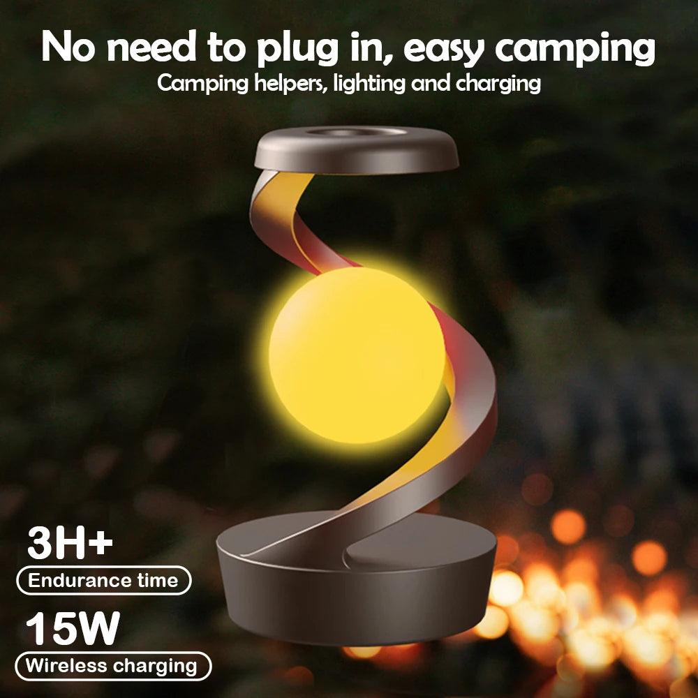 LED 360° Rotating Night Light With Wireless Charger