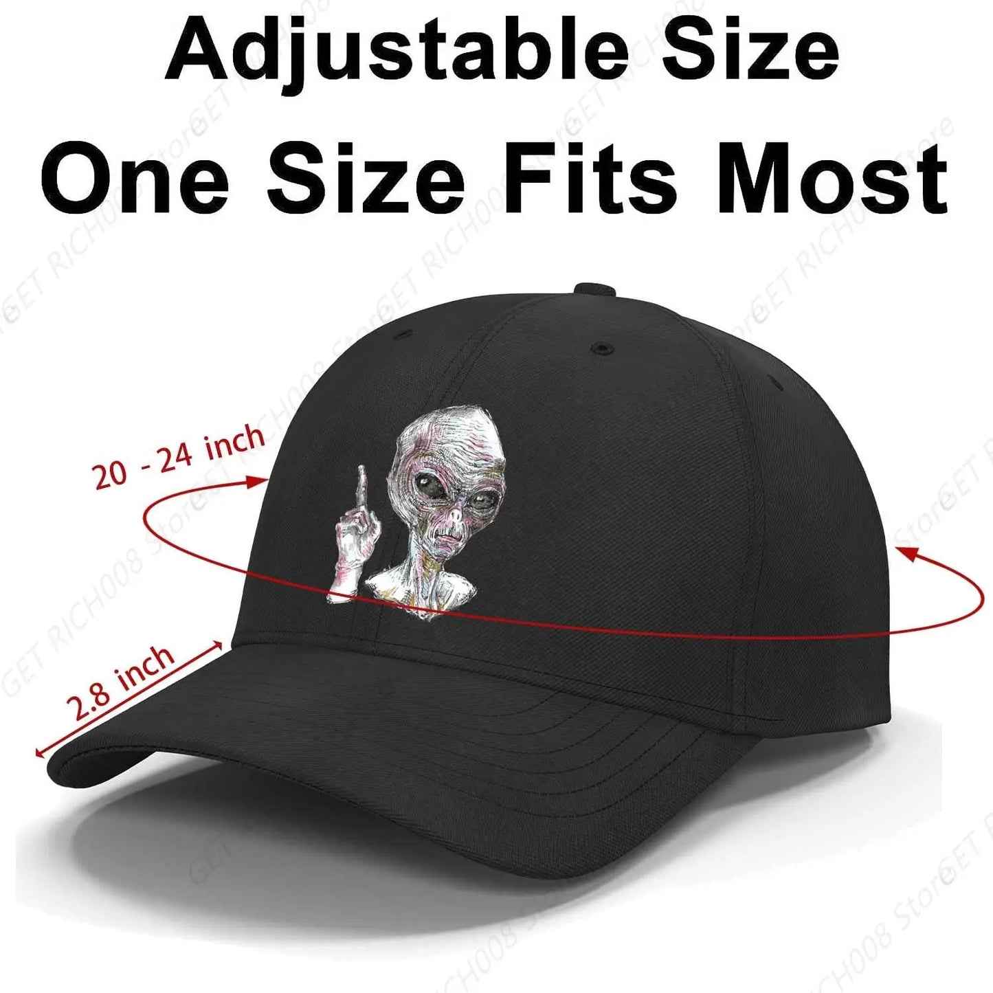 Alien Face Baseball Cap Adjustable Dad Hat