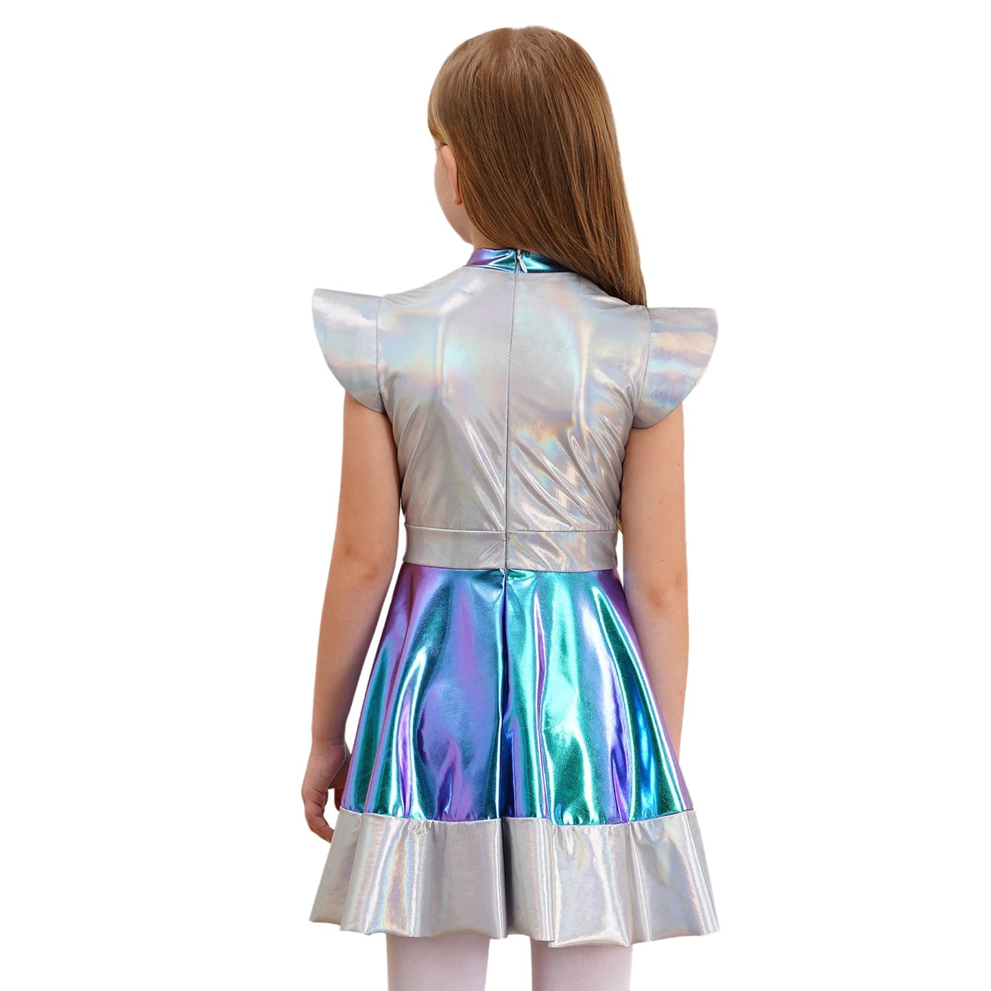 Girls Shiny Alien Outer space Halloween Cosplay