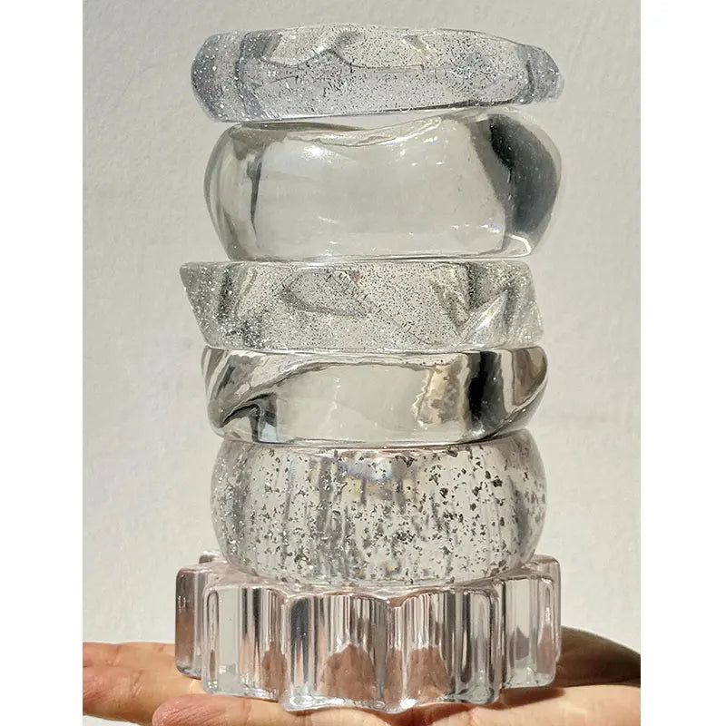 Alien Twisted Irregular Transparent Shiny Resin Bracelet