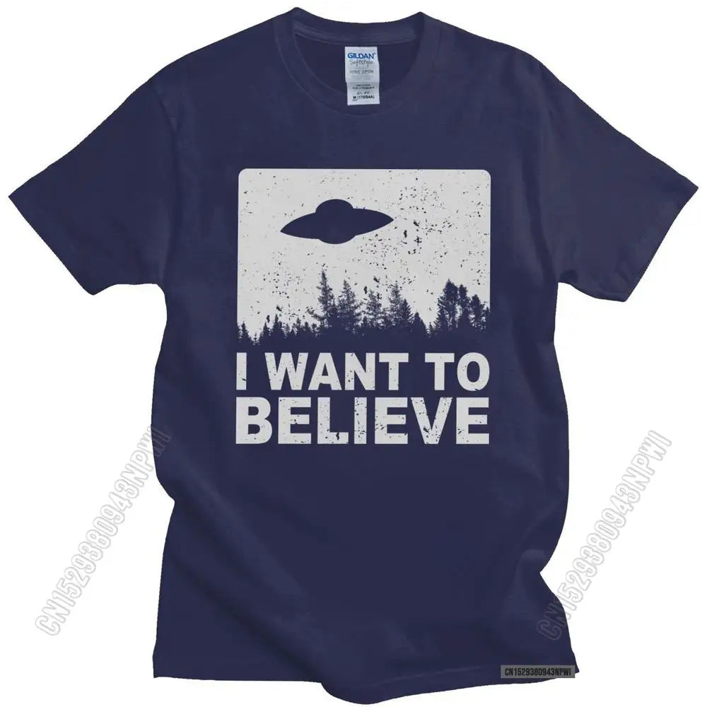 Stylish Male The X Files I Want To Believe Tshirt