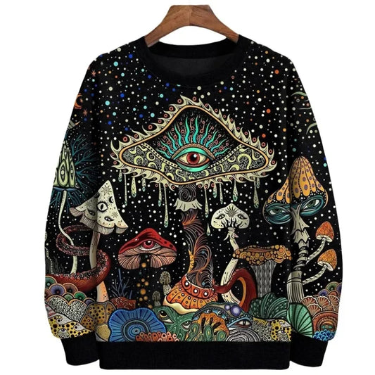 3D Printed Colorful Mushroom Hoodie For Men Women