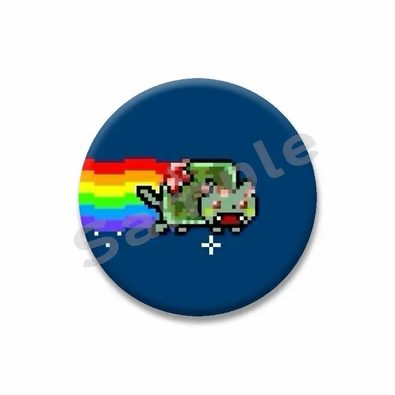 Rainbow Alien Cat Enamel Pin 32-75mm