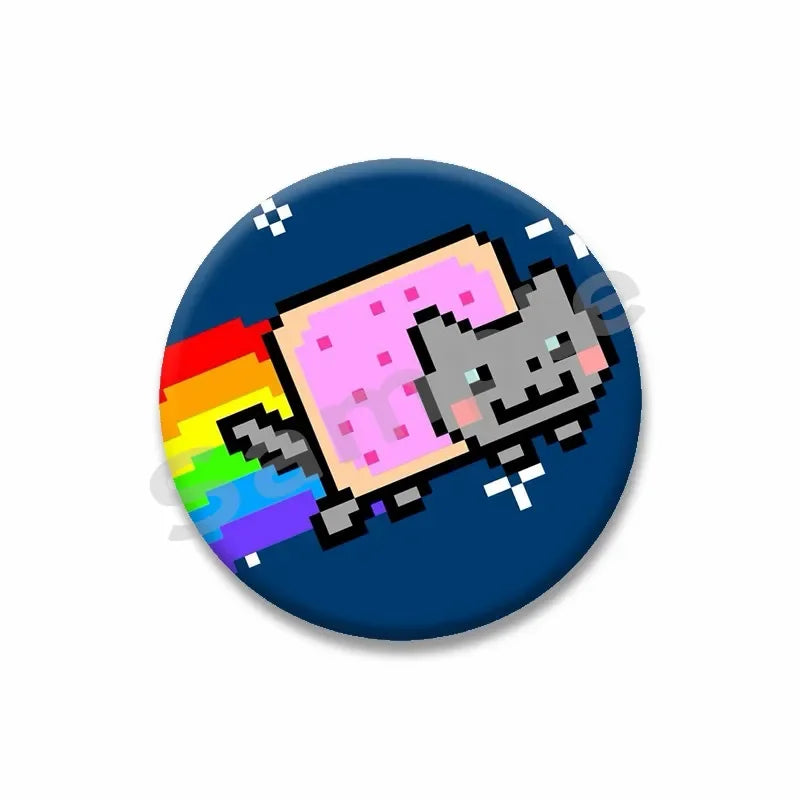 Rainbow Alien Cat Enamel Pin 32-75mm