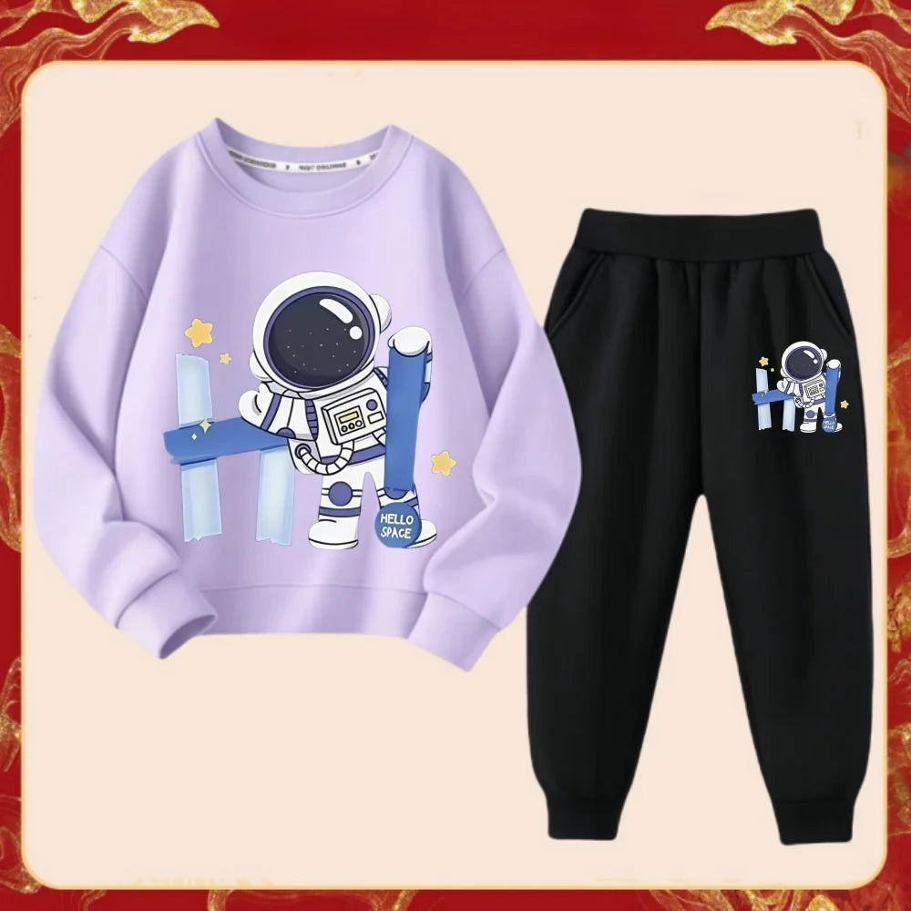 Spring Children Boy Clothes Set Kid Girls Letter Printed Sweatshirts Pullover
