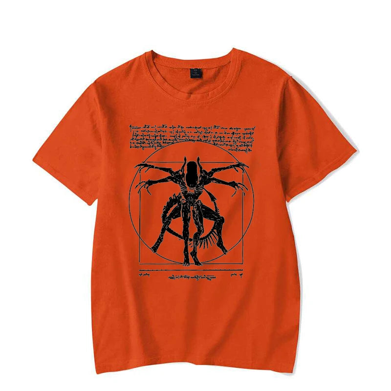 Alien Men's Gamer T-Shirt Da Vinci Print Women Tops Fashion Tshirt