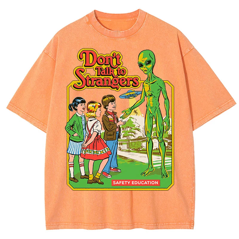 Cartoon Alien Classic Communication Print Women T-shirt