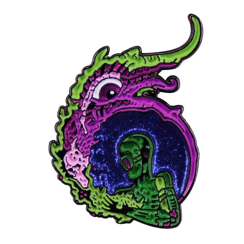 Creative Alien UFO Enamel Brooch Cartoon Pin