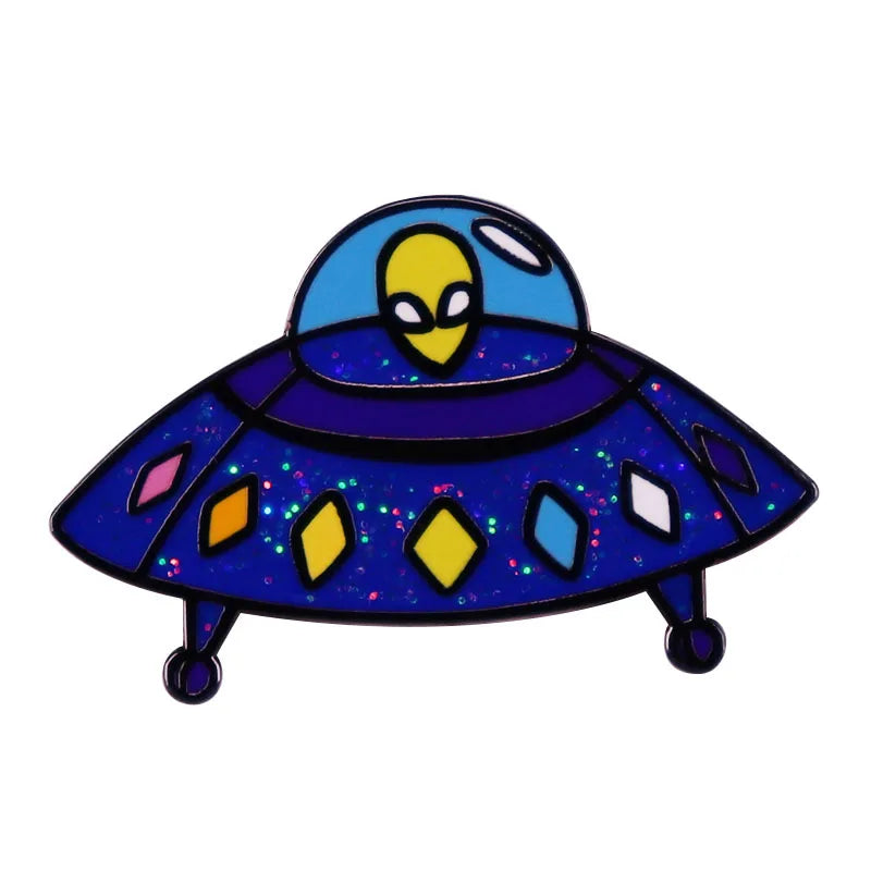 Creative Alien UFO Enamel Brooch Cartoon Pin