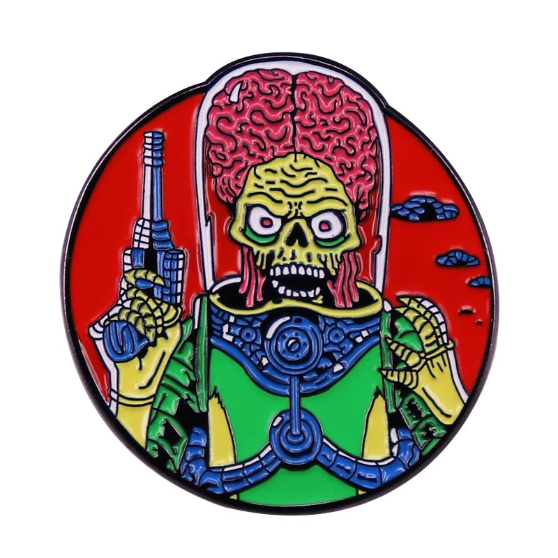 Creative Alien UFO Enamel Brooch Cartoon Pin
