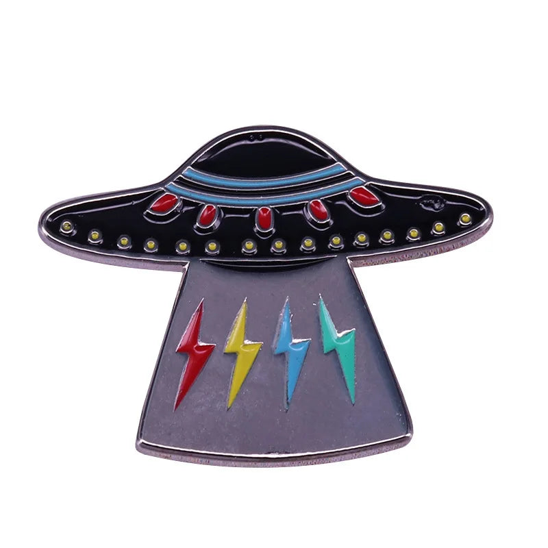 Creative Alien UFO Enamel Brooch Cartoon Pin