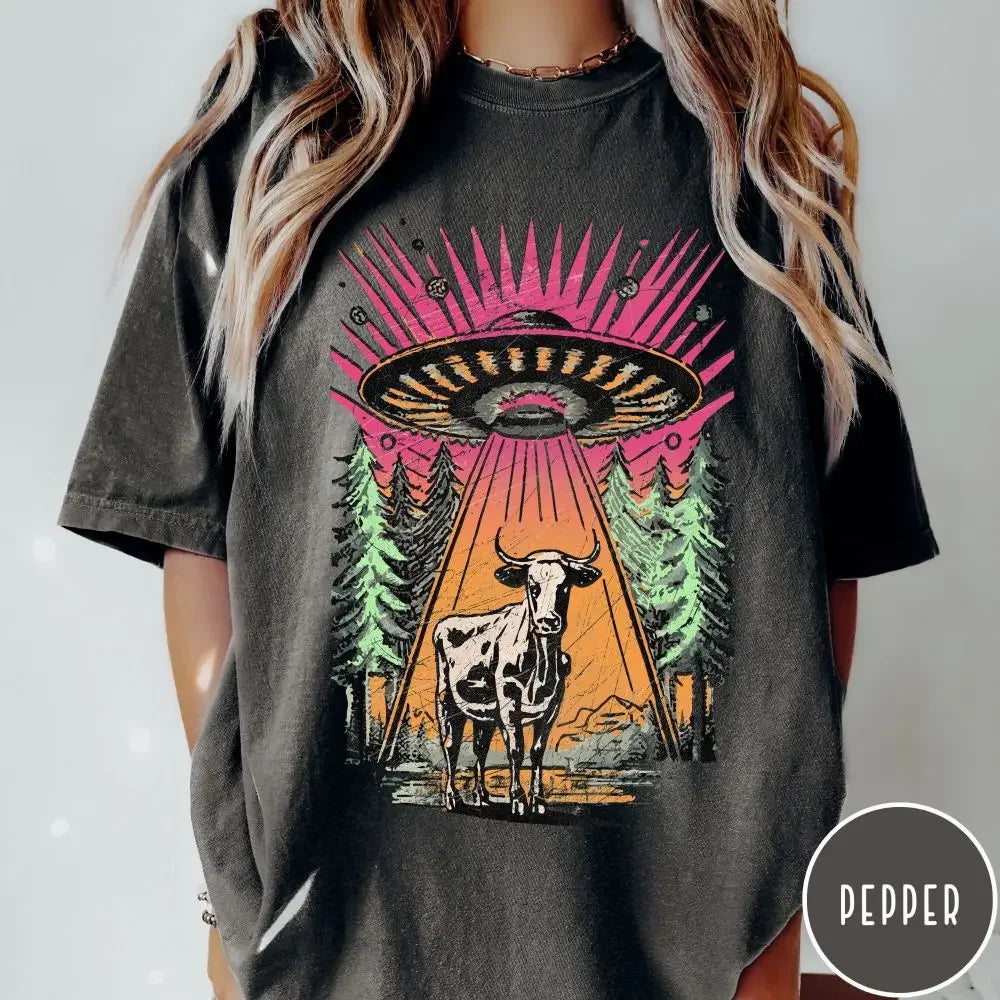 UFO Cow Abduction Shirt